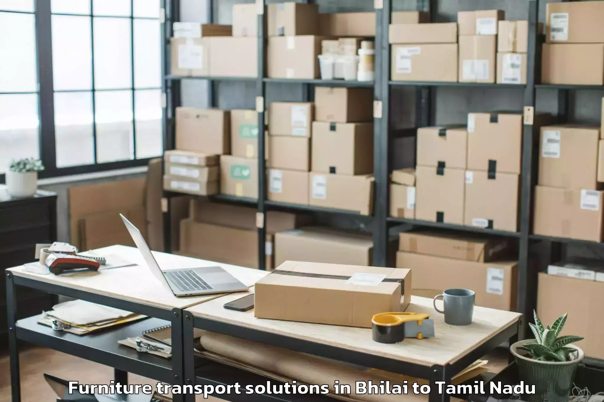 Trusted Bhilai to Kamuthi Furniture Transport Solutions